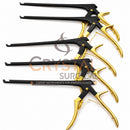 Kerrison Rongeurs Set of 5 , (1-5mm) , 8" , 45 Degree Upward , Black and Gold